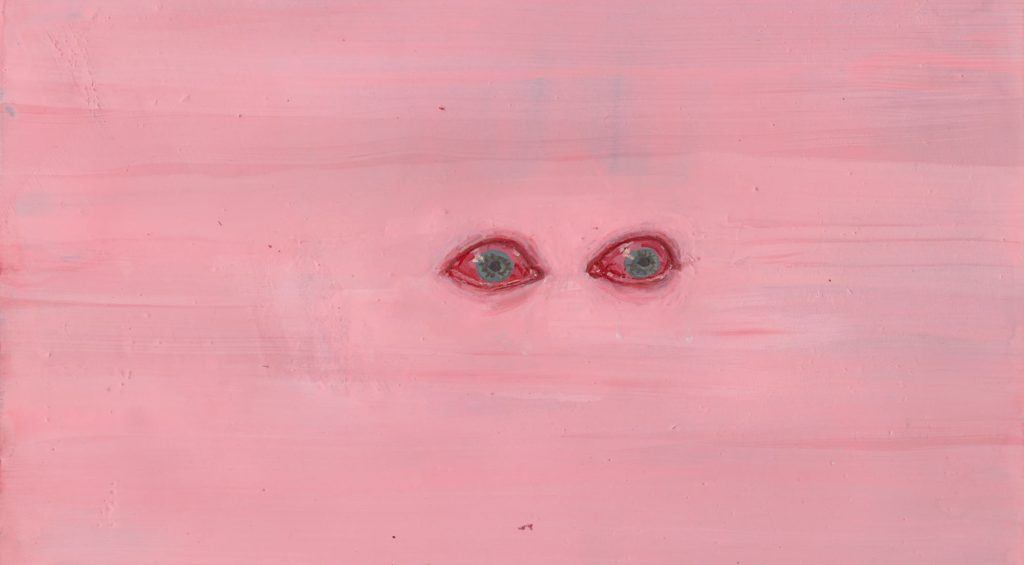 Para oczu na różowym tle