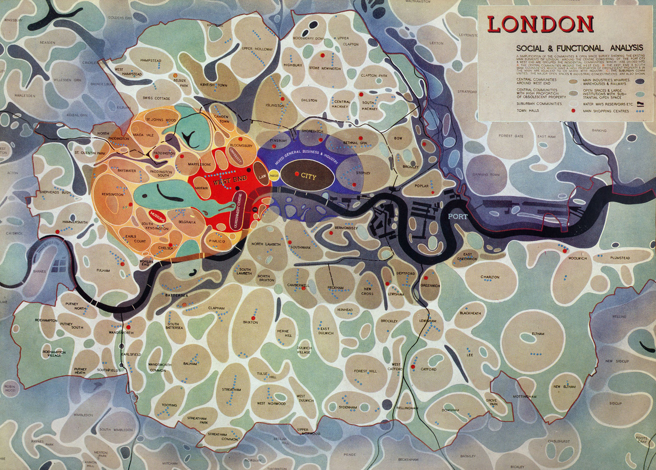 Map of London (Social & Functional Analysis) 1943