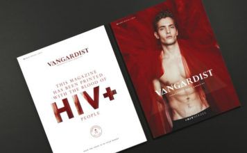 Okładka magazynu, do druku którego użyto krwii osób z HIV