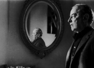 Witold Gombrowicz na tle lustra