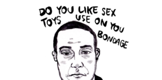 Obrazek przedstawiający mężczyznę, tekst: Do you like sex toys use on you bondage