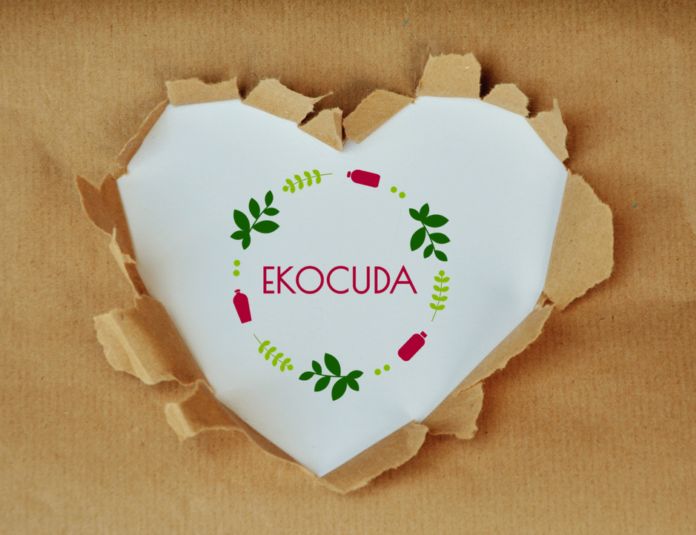 Serce z papieru w logo Ekocuda