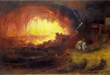 Obraz przedstawiający zniszczenie Sodomy i Gomory