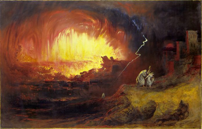 Obraz przedstawiający zniszczenie Sodomy i Gomory