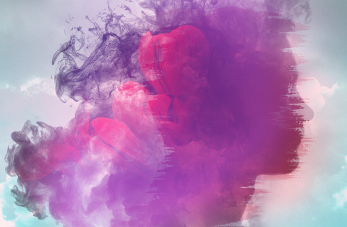 Grafika przedstawiająca różowy dym