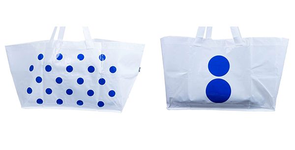 biale torby w niebieskie kropki