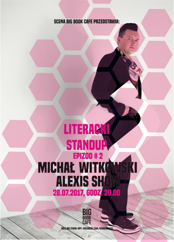 Plakat promujący stand-up Michała Witkowskiego