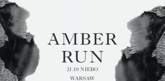 Plakat promujący koncert Amber Run w klubie Niebo