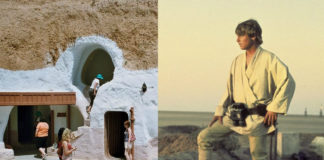Luke Skywalker i wioska, gdzie kręcone były sceny Star Wars