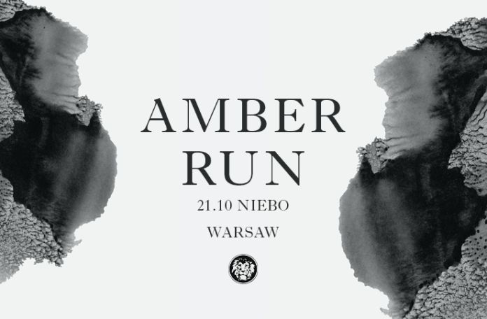 Plakat promujący koncert Amber Run w klubie Niebo