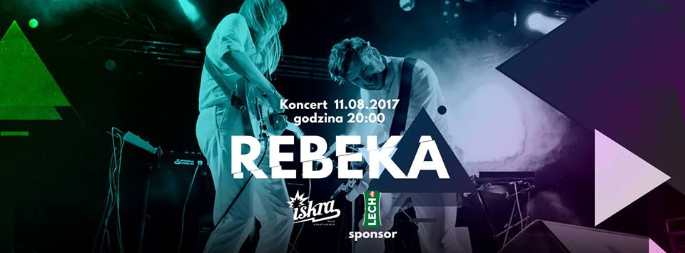 Plakat promujący koncert duetu Rebeka w warszawskim klubie Iskra