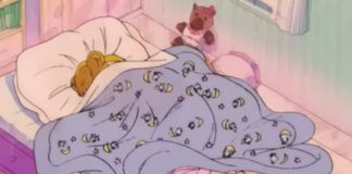 Grafika przedstawiająca dziewczynę leżącą w łóżku