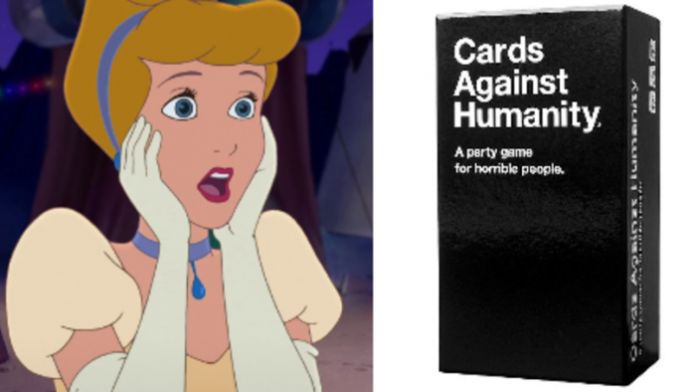 zszokowana księżniczka Disneya i Cards Against Humanity