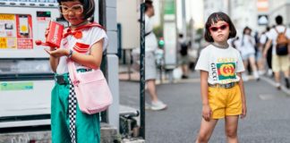 Japońska dziewczynka ubrana w modne stylizacje