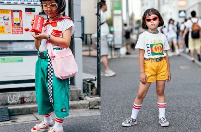 Japońska dziewczynka ubrana w modne stylizacje