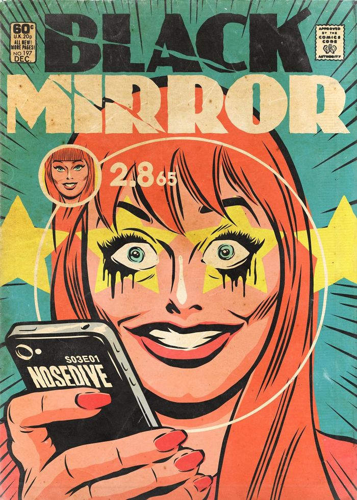 Artist creates covers of comics based on Black Mirror episodes the result is incredible 5a5806158dd81 700 Jak wyglądałyby odcinki Black Mirror jako komiksy?