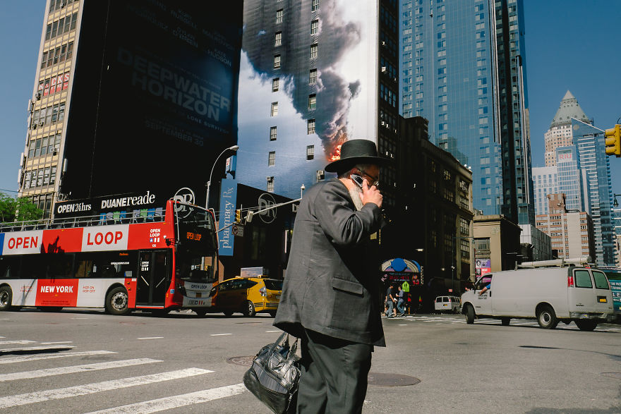 Amazing Coincidences Captured On The Streets Of New York 2 Magiczne momenty z życia Nowego Jorku uchwycone na fotografiach