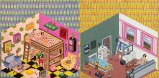 obraz przedstawiajacy kolorowy pokoj z duza iloscia detali
