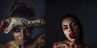Dwa zdjęcia przedstawiająca półnagie kobiety