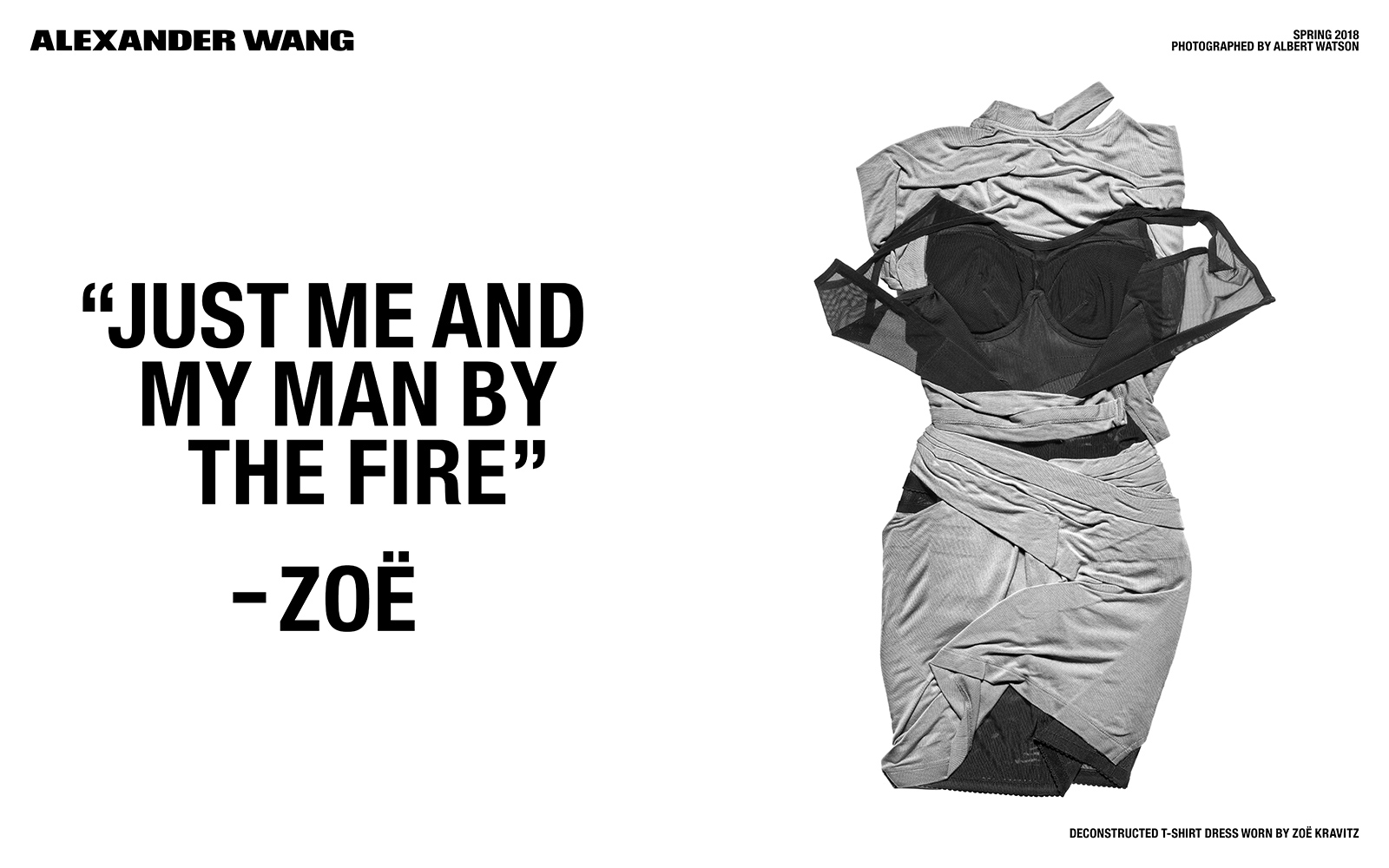 Leżąca płasko halka i sukienka, obok cytat "just me and my man by the fire"-Zoe