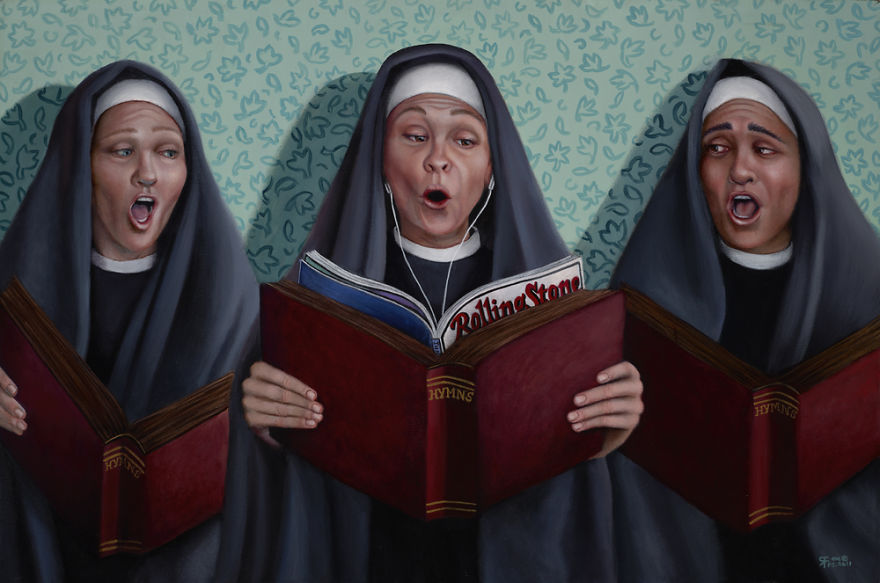 Sister Rita was a Rebel Acrylic on Canvas 24x36 2014 5ac7c816d0bc5 880 Malarka stworzyła kontrowersyjne obrazy grzeszących zakonnic