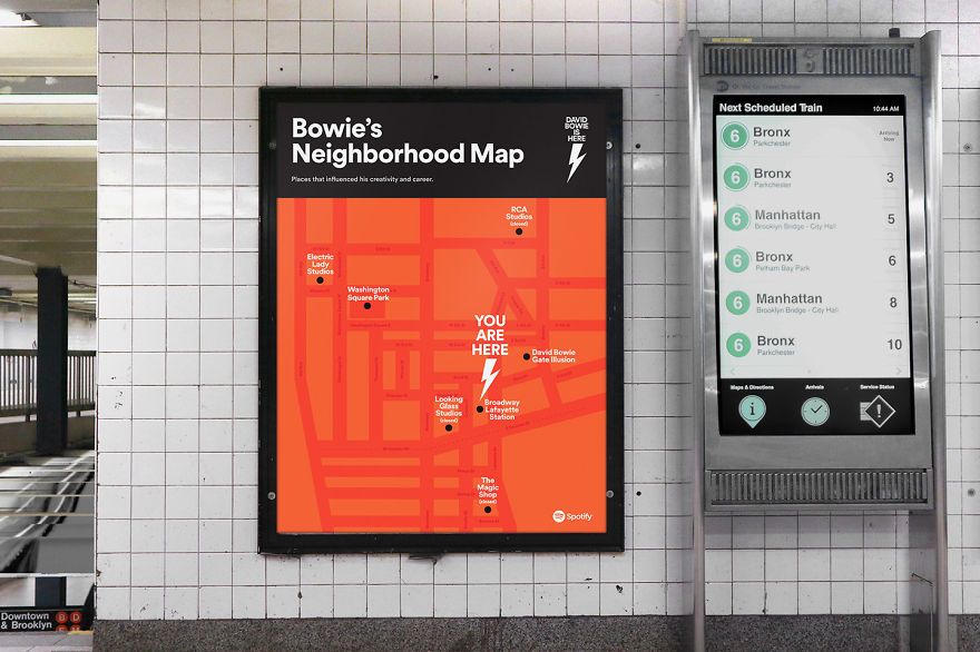 Mapa przedstawiająca nowojorską okolicę Davida Bowiego