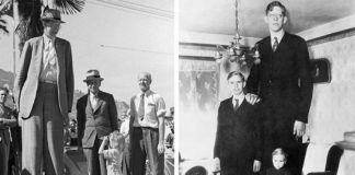 Dwa zdjęcia przedstawiające najwyższego mężczyzne na świecie