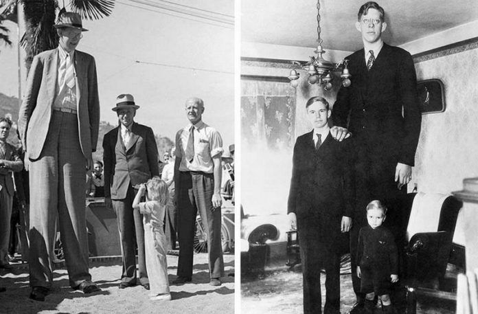 Dwa zdjęcia przedstawiające najwyższego mężczyzne na świecie