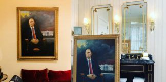 Obraz Putina w hotelu Trumpa