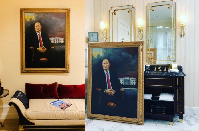 Obraz Putina w hotelu Trumpa