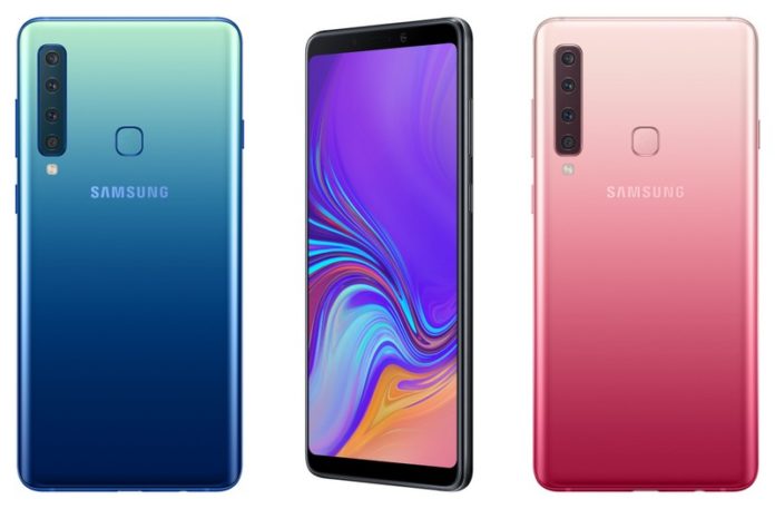 Trzy telefony Samsung A9