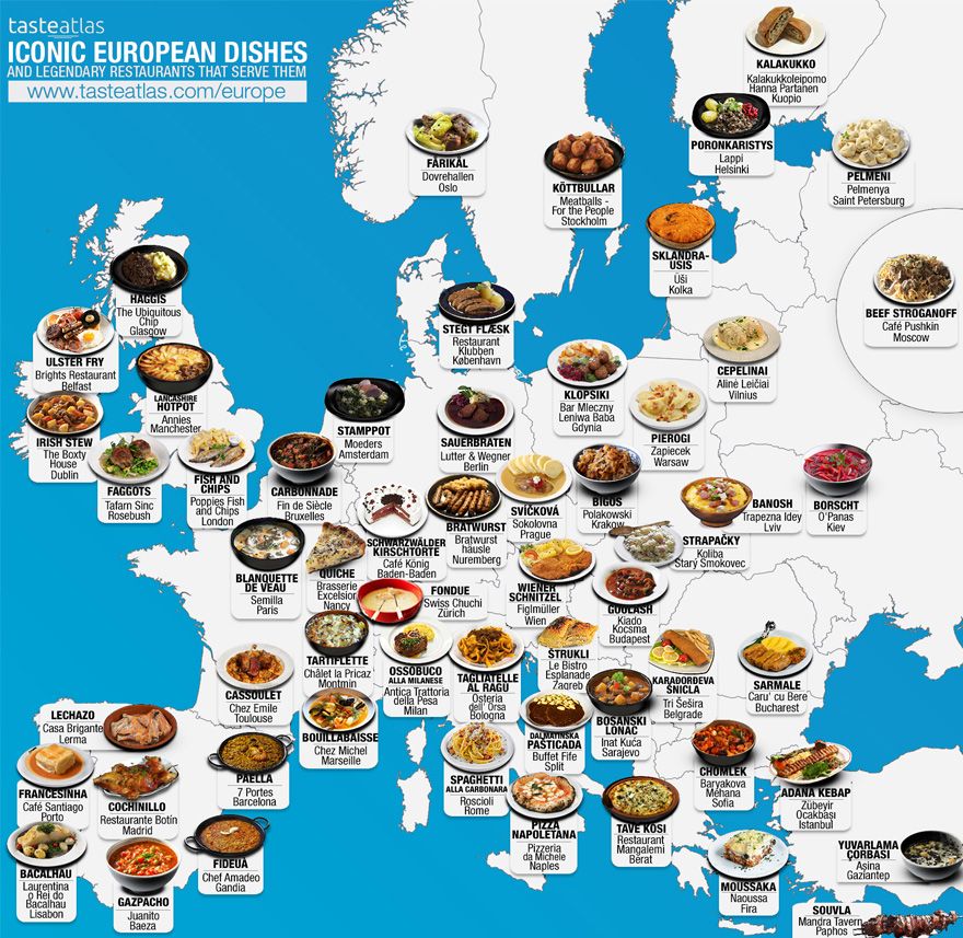 30 Mouthwatering Maps That Show What People Eat Around The World 5bc5d2f8d72b7 880 TasteAtlas: 30 map, które pozwolą wam odkryć flagowe dania z całego świata