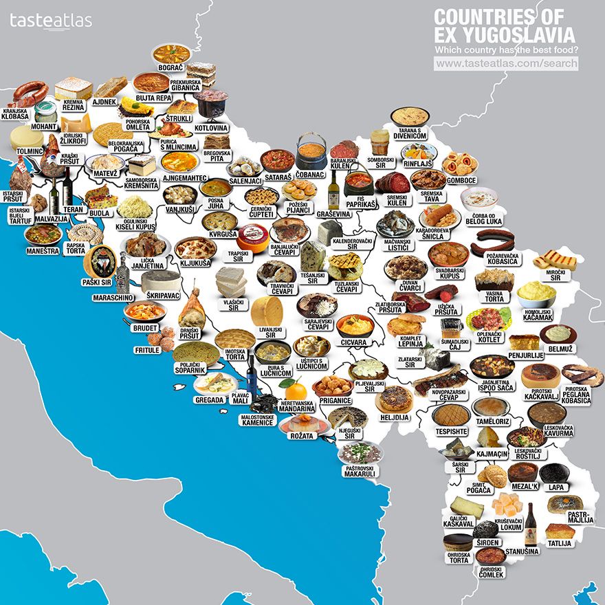 30 Mouthwatering Maps That Show What People Eat Around The World 5bc5d32539f82 880 TasteAtlas: 30 map, które pozwolą wam odkryć flagowe dania z całego świata