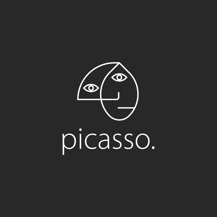 picasso logo 1152x1152 5bff18ace1f4f png 880 Seria grafik odpowiadająca na pytanie: Jak wyglądałyby logotypy słynnych artystów?