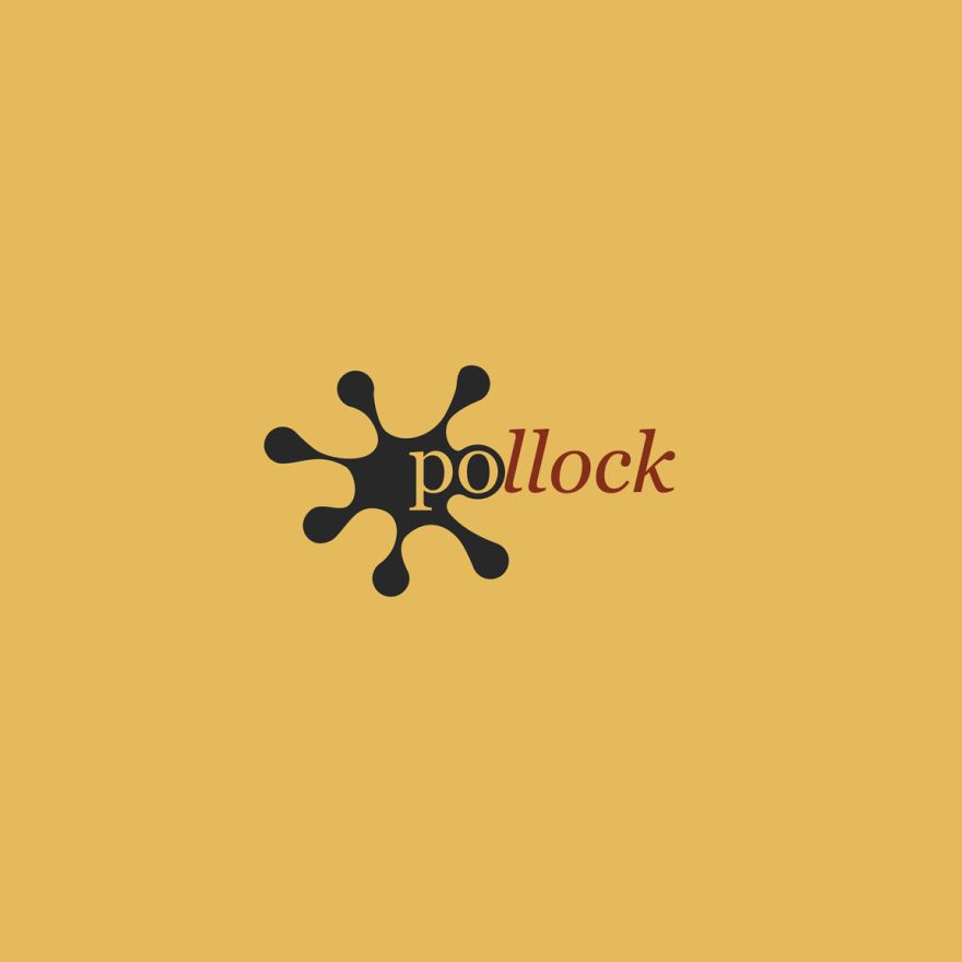 pollock logo 1152x1152 5bff1d0fda645 png 880 Seria grafik odpowiadająca na pytanie: Jak wyglądałyby logotypy słynnych artystów?