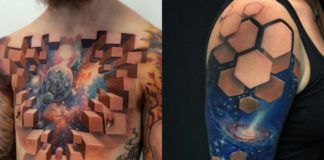 Dwa trójwymiarowe tatuaże