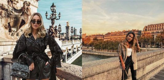 Dwa zdjęcia dziewczyny w Paryżu