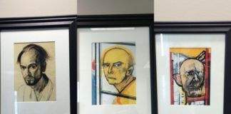 Trzy portrety przedstawiające twarz mężczyzny