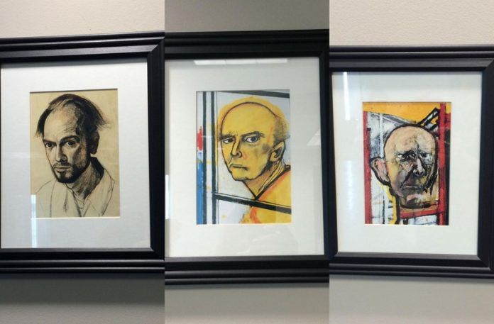 Trzy portrety przedstawiające twarz mężczyzny