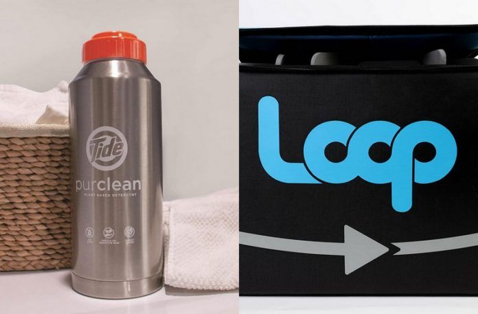 Metalowa butelka i torba z logo loop