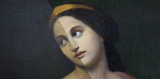 Obraz ciemnowłosej kobiety patrzącej w dal