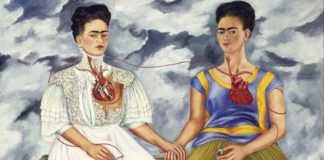 Obraz przedstawiajacy dwie kobiety trzymające się za ręce