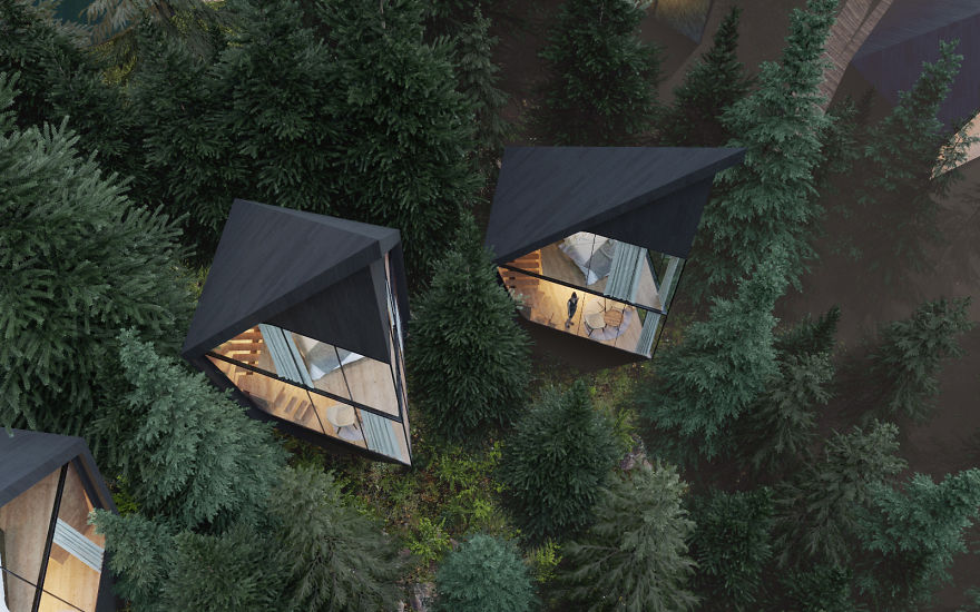 Architect installs cabins of the future in the heart of the Italian forest 5c78e45274e1e jpeg 880 We Włoszech znajdziecie futurystyczne chatki w środku lasu. Mają promować idęę „slow turism”