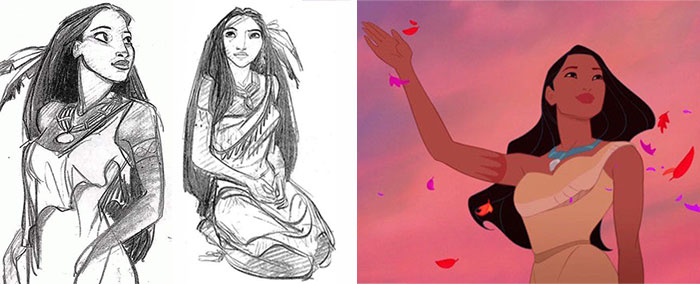 concept art sketches original compared disney characters 11 5c989348aa4bf 700 18 oryginalnych szkiców przedstawiających klasyczne postacie Disneya
