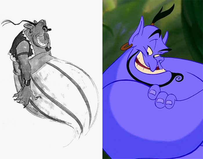 concept art sketches original compared disney characters 18 5c98935360b84 700 18 oryginalnych szkiców przedstawiających klasyczne postacie Disneya