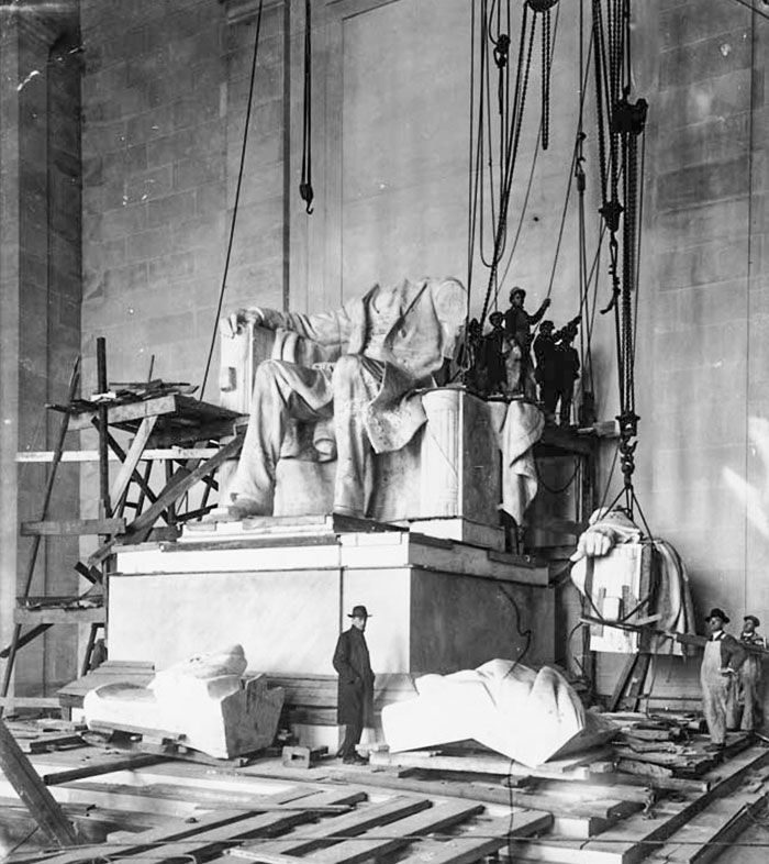 4 Lincoln Memorial In Washington D.C. U.S. 20 zdjęć kultowych obiektów, gdy były jeszcze w trakcie budowy