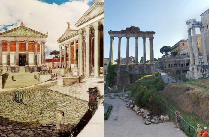 To samo miejsce w Rzymie 2000 lat temu i dzisiaj