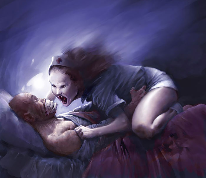 drawings inspired by sleep paralysis hallucinations 51 5c74ff4fd7098 700 Ilustracje ukazujące horror, jaki przeżywa osoba doświadczająca paraliżu sennego