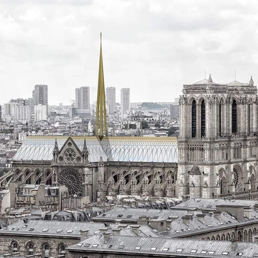 BwZO5O8HxlX png 880 13 architektów pokazało, jak może wyglądać katedra Notre Dame po odbudowie