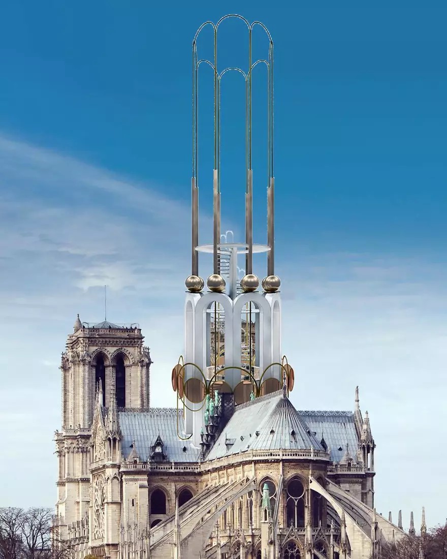 Bwm6 kHFHlD png 880 13 architektów pokazało, jak może wyglądać katedra Notre Dame po odbudowie